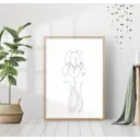 Постер 28 картин Цветок ириса Линейный рисунок 40x50 см в подарочном тубусе без рамы