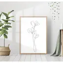 Постер 28 картин Три магнолии Линейный рисунок 50x70 см в подарочном тубусе без рамы