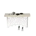 Ключница металлическая с полкой из дерева Tempache 40x23x14 см белая