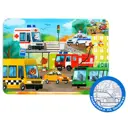 Пазл в рамке Полезные машины 34 детали+раскраска Puzzle Time