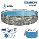 Каркасный бассейн Bestway Power Steel 671x132x671 см цвет серый