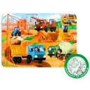 Пазл в рамке Машины на стройке 34 детали+раскраска Puzzle Time