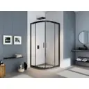 Душевой уголок Makiato R-80-C-B, 1/4 круга 80x80 см черный профиль прозрачное стекло раздвижной
