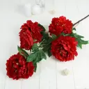 Цветы искусственные Пион кустовой 5 бутонов 15x110 см красный