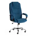 Офисное кресло TetChair Bergamo хром (22) флок цвет синий/хром