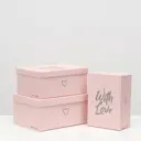 Набор коробок Upak land 3 в 1 "With love" розов. 32x23x15 - 26x18x11 см