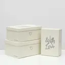Набор коробок Upak land 3 в 1 "With love" бел. 32x23x15 - 26x18x11 см