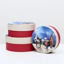 Набор круглых коробок Upak land 3 в 1 "А у нас во дворе" 23x23x10 - 18x18x8 см