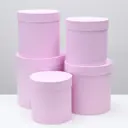 Набор круглых коробок Upak land 5 в 1 "Краски" пыльная роза, 25x25x25 - 19x19x19 см