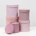 Набор круглых подарочных коробок 5 в 1 «Пудра», 20x20x20‒13.5x13.5x13.5 см