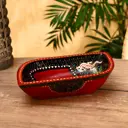 Миска Simaland Ящерки и цветы 15x25 см дерево цвет красный