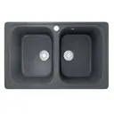 Врезная мойка Mixline 547640 49.50x77.5x20 см искусственный камень цвет антрацит