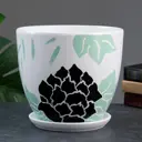 Горшок цветочный Китайский пион Сима-ленд 22 см 19.5 см 5 л керамика белый без автополива