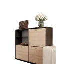 Шкаф для обуви Wood&stone 96x78x25 см ЛДСП цвет венге/ясень шимо светлый
