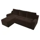 Диван Лига Диванов Элида 108680L 245x88x160 см микровельвет цвет коричневый