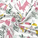 Интерлок "Зайчики в цветах" Sovushka 100% х/б пл.170-180г/м2 45см x 50см+-2см, белый/розовый