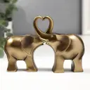 Сувенир интерьерный "Два африканских слона" бронза (набор 2 шт) 10.5x15x3.5 см