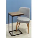 Столик журнальный 40x30x72 см массив дуба цвет кофе на черном подстолье