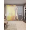 Тюль на шторной ленте Задумчивая фигура 310х265 см цвет оранжевый