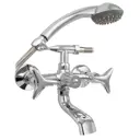 Смеситель для ванны Sanaks Сан-С-4020 двухвентильный с душевой лейкой цвет серебристый