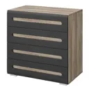 Комод Бтс Наоми 4 ящика 80.2x46x79 см МДФ цвет графит