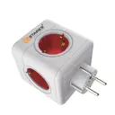 Разветвитель Estares Europlug с заземлением 4 розетки + 2 USB цвет белый с красным