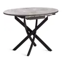 Обеденный стол круглый Tetchair manzana 100-130x100 см ЛДСП цвет черный/гранит