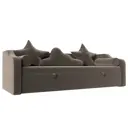 Диван-кровать Лига Диванов Рико 209x102x750 см велюр цвет коричневый