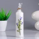 Свеча- цилиндр "Колокольчики" белая с Декор Simalandом 4×13.5 см