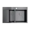 Кухонная мойка OMOIKIRI Akisame 78-2-GM-R 78x51см из нержавеющей стали/вороненая сталь