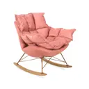 Кресло качалка Огого обстановочка! Ariella 100x94x89 см экокожа цвет розовый