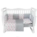 Бортик в кроватку 12 предметов AmaroBaby Подарочек, серый (бязь)