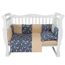 Бортик в кроватку 12 предметов AmaroBaby Зайчики, синий (бязь)