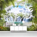 Фотообои флизелиновые Первое ателье 125x100 см Вид с террасы на сказочные водопады pw93993-1