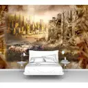Фотообои флизелиновые Первое ателье 135x100 см Разрушенный город рядом с новым pw28572-1