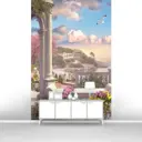 Фотообои флизелиновые Первое ателье 200x300 см Терраса с каменной скамейкой pw28727-2