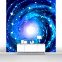 Фотообои флизелиновые Первое ателье 200x215 см Спираль галактики и звезды pw94998-2