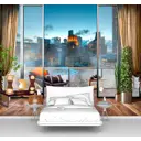 Фотообои флизелиновые Первое ателье 300x240 см Современный балкон в Мегаполисе pw141203-3