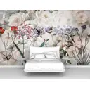 Фотообои флизелиновые Первое ателье 300x190 см Белые розы с полевыми цветами pw95974-3