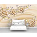 Фотообои флизелиновые Первое ателье 300x190 см Ювелирные розочки на шелке pw140482-3