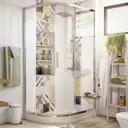 Душевой уголок Stworki 413160 прямой 120х90см хромированный профиль эффект стекла прозрачный