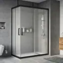 Душевой уголок STWORKI Карлстад 140x80 см профиль черный матовый стекло матовое
