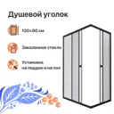 Душевой уголок Diwo 570969 прямой 119х79см черный профиль эффект стекла прозрачный