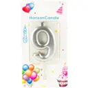 Свеча Horizon Candles для торта Цифра 9 металлик