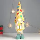Кукла интерьерная свет "Бабусечка в ярком наряде, с карандашом" 52x13x12 см