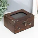 Шкатулка сундучок "Эдвига" с заклёпками коричневый 16x13x8.5 см