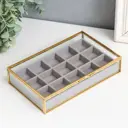 Шкатулка с металлическим каркасом "Модница" с делениями 22x13.5x4.5 см