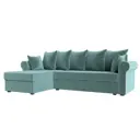 Диван Лига Диванов Рейн 112574L 233x90x141 см велюр цвет бирюзовый