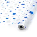 Пленка матовая Звезды Айрис 70см x 10м синий/серебро