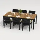 Садовая мебель для отдыха Ideal patio Outdoor style Tella BONTA 220 Black алюМиний серый:стол, 6 стульев